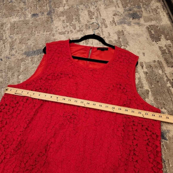 Lane Bryant Heart Lace Crochet Sleeveless Red Top Women's Plus Size 22 - Picture 8 of 14